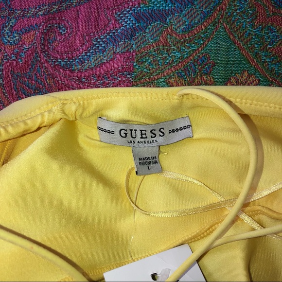 Guess Yellow Spaghetti Strap Backless Party Dress - Picture 9 of 9